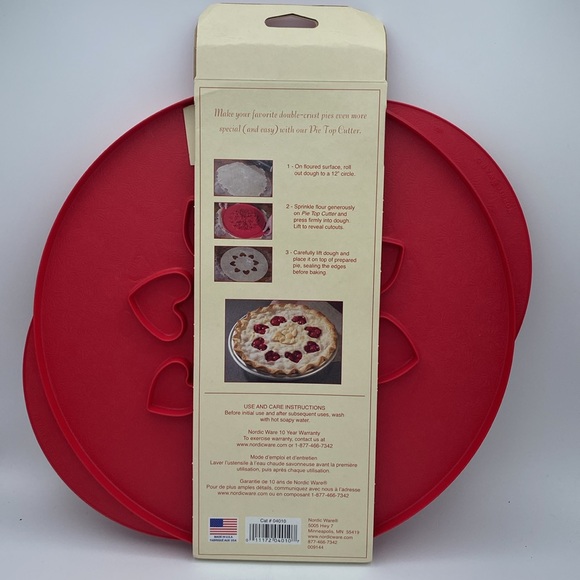 NordicWare Lattice & Hearts pie top cutter intricate designed pies double sided - Picture 5 of 7